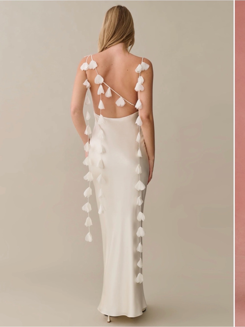 Few Moda o.p.t. (Cult Gaia) Elegant Tassel-Accent White Slip Dress (worn once)